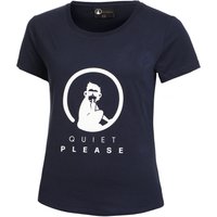 Quiet Please Baseline Logo T-Shirt Damen in dunkelblau, Größe: S von Quiet Please