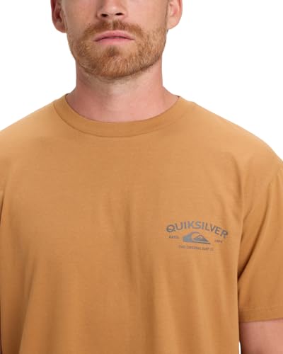 Quiksilver Anchor Lockup T-Shirt, Kurzarm, Braun, XS von Quiksilver