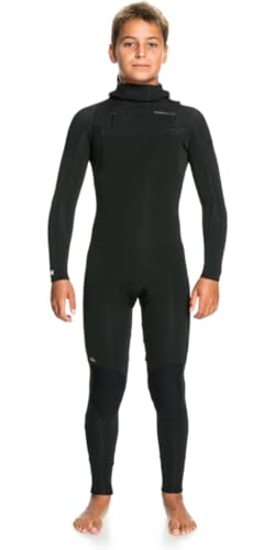 Quiksilver Junior Everyday Sessions Neoprenanzug mit Kapuze, 4/3 mm Brustreißverschluss, Schwarz von Quiksilver