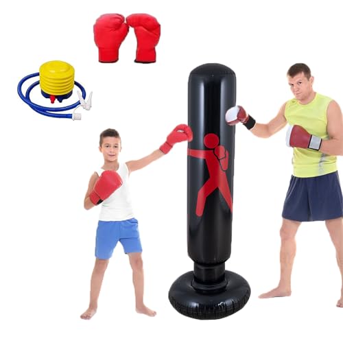Quintrost Boxsack für Kinder, 160cm Stehender Boxsack, Aufblasbarer Trainingsboxsack mit Luftpumpe und Boxhandschuhe für Karate, Kickboxen, Jungen und Mädchen von 3–12 Quintrost Boxsack für Kinder, 160cm Stehender Boxsack, Aufblasbarer Trainingsboxsack mit Luftpumpe und Boxhandschuhe für Karate, Kickboxen, Jungen und Mädchen von 3–12 von Quintrost
