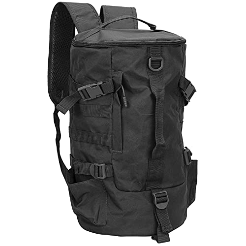 Qukaim Angelrucksack, zylindrische Angeltasche, faltbar, zylindrisch, große Kapazität, Ausrüstungsaufbewahrung, Rucksack, schwarz von Qukaim