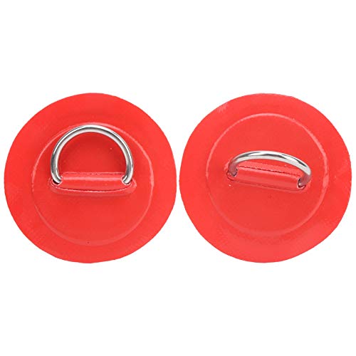 Qukaim Aufblasbares Boot-D-Ring-Patch, 2 Stück, aufblasbares Boot, D-Ring-Pad, PVC-Schnalle mit fester Schnalle mit Edelstahl, rot, geeignet für Kajaks und Schlauchboote von Qukaim