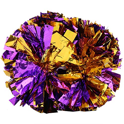 Qukaim Cheerleader-Pompons, 2 Stück, Cheerleader-Pompons, Cheerleader-Poms, Zubehör für Sportspiele, leicht, buntes Design, 30,5 cm lang von Qukaim