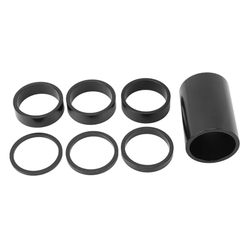 Qukaim Fahrrad-Headset-Abstandshalter aus Aluminiumlegierung, 7-teiliges Set für 28,6 mm Gabeln, inklusive 2 mm, m, 5 mm, 10 mm, 50 mm Abstandshalter, Fahrradlenker-Unterlegscheiben von Qukaim