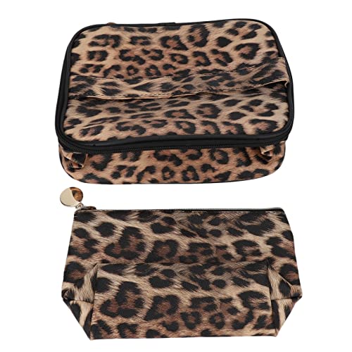 Qukaim Make-up-Taschen-Set aus PU-Leder, Leopardenmuster, wasserdicht, multifunktional, große Kapazität, perfekt für Reisen und den täglichen Gebrauch, 2 Stück, mehrfarbig, 60_x_180_cm Qukaim Make-up-Taschen-Set aus PU-Leder, Leopardenmuster, wasserdicht, multifunktional, große Kapazität, perfekt für Reisen und den täglichen Gebrauch, 2 Stück, mehrfarbig, 60_x_180_cm von Qukaim