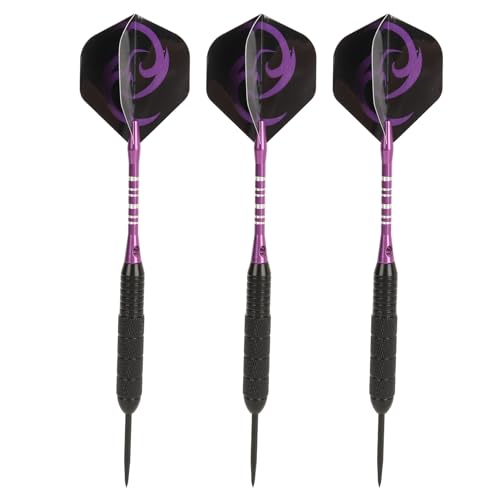 Qukaim Metal Darts Steel Tip Darts Set, Professional Metal Tip Darts, Anti Slip Lightweight Flight, Suitable for Home Bar, Purple von Qukaim