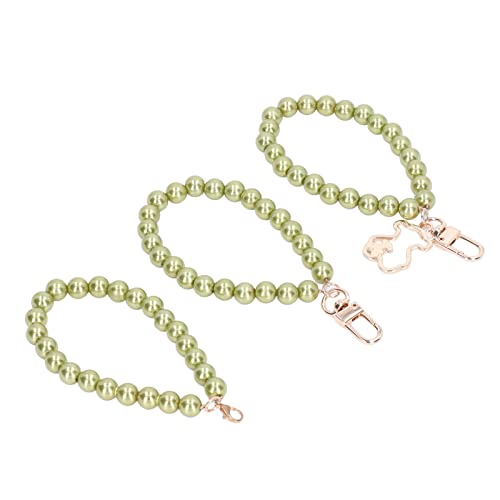 Qukaim Perlen-Armband, Perlen-Handykette, 3 Stück, verschiedene Stile, Hochglanz-Perlen, Handschlaufe mit Metallschnalle für Dekoration, mehrfarbig, 60_x_180_cm von Qukaim