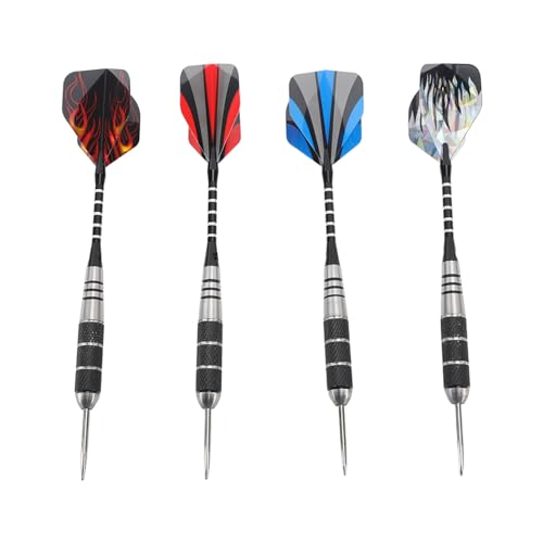 Qukaim Steeltip Dartpfeile Set Steeltip Dartpfeile Set, 6 Metallspitzen-Dartpfeile für Indoor-Sport, Übungsschießen und Werfen, inklusive Dart-Flights und Barrels, geeignet für alle von Qukaim