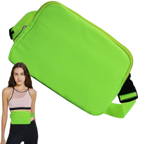 Qumiuu Sport-Gürteltasche für Damen, Hüfttasche,Diagonale Gürteltasche aus Nylon - Verstellbarer Bund, lässige Hüfttasche, leichte, schlanke Gürteltasche zum Laufen, Reisen, Wandern, Spazierengehen von Qumiuu