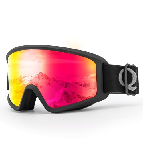 Qunature Skibrille Anti-Nebel Schneebrille Ski Brille mit Doppellinsen Blendfreie Schutzbrille für brillenträger für Wintersport wie Skifahren, Snowboarden, Eislaufen Damen und Herren Schwarz Qunature Skibrille Anti-Nebel Schneebrille Ski Brille mit Doppellinsen Blendfreie Schutzbrille für brillenträger für Wintersport wie Skifahren, Snowboarden, Eislaufen Damen und Herren Schwarz von ROCKBROS