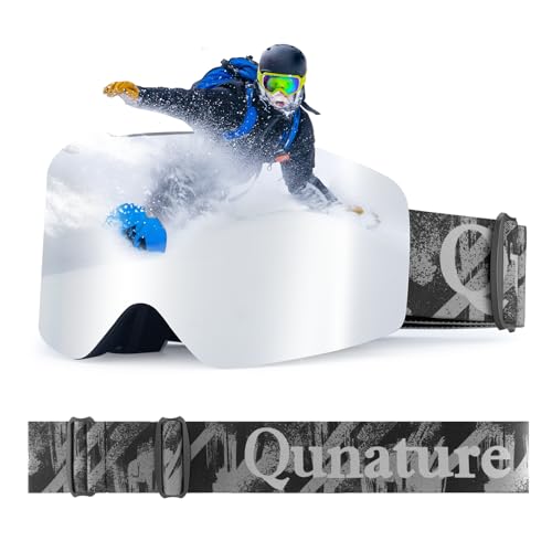 Qunature Skibrille Schneebrille UV-schutz Damen/Herren Goggles Anti-fog Atmungsaktive Helmkompatible Snowboardbrille für Brillenträger, Skifahren, Snowboarden Schwarz Qunature Skibrille Schneebrille UV-schutz Damen/Herren Goggles Anti-fog Atmungsaktive Helmkompatible Snowboardbrille für Brillenträger, Skifahren, Snowboarden Schwarz von Qunature