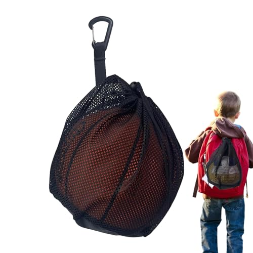 Qurygin Einzelne Balltasche, Volleyball-Netztasche mit Clip - Basketballtasche Individuelle Volleyballballtasche,Mesh-Tragetasche, Sportspielball-Aufbewahrungstasche zum Tragen von Basketball, von Qurygin