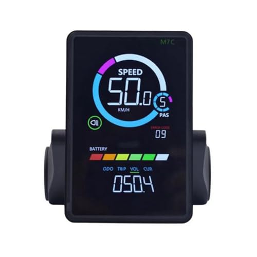 Qussedser 24V-60V M7C-2 E-Bike LCD Buntes Display Meter SM Anschlussstecker Elektrofahrrad Display mit USB UART,A von Qussedser