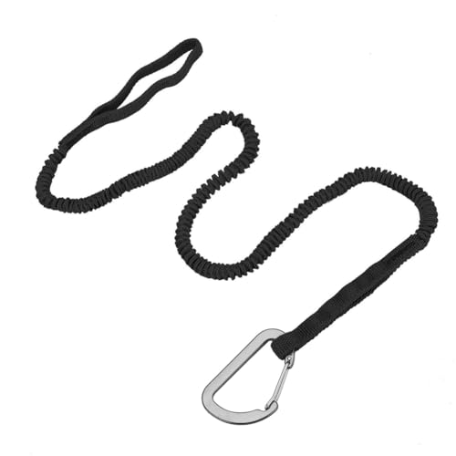 Qussedser 2er-Pack Kajak-Paddel-Leine, Paddle-Board-Leine, Angel-Lanyard-Tool mit Karabiner, Kajak-Zubehör, Schwarz von Qussedser