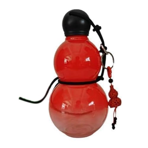 Qussedser Chinesische Retro-Inspirierte Flasche 800ML Kürbisflasche Kürbis-Sportflasche Kürbis-Reiseflasche für das Fitnessstudio Rot von Qussedser