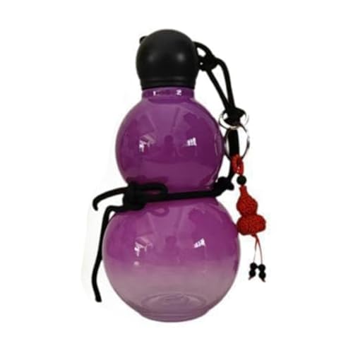 Qussedser Chinesische Retro-inspirierte Kürbis-Wasserflasche, 800 ml, Kürbis-Wasserflasche, Sportwasserflasche, große Kapazität, große Kapazität, Krug, Trinkkürbis für Black Myth, Game Fan, Violett von Qussedser