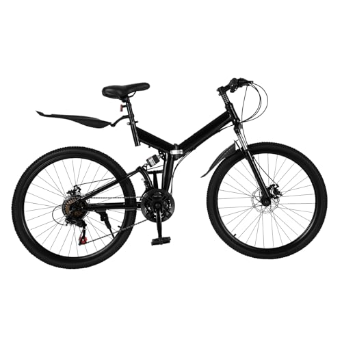 Qussse 26 Zoll Mountainbike, 21 Gang Klapprad Fahrrad Mountainbike MTB Fahrrad für Bergpfade und Städtische von Qussse