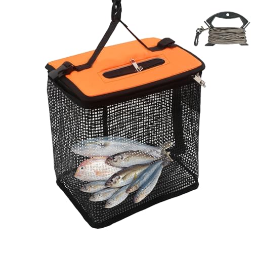 Setzkescher Schwimmend Gummiert, Fischnetz Köderfisch Tragbarer Aufbewahrungs Käfig Aus Nylonge, Netz Für Krabben, Elritzen, Leaks Und Anderen Lebenden Ködern Setzkescher Schwimmend Gummiert, Fischnetz Köderfisch Tragbarer Aufbewahrungs Käfig Aus Nylonge, Netz Für Krabben, Elritzen, Leaks Und Anderen Lebenden Ködern von Qutalmi