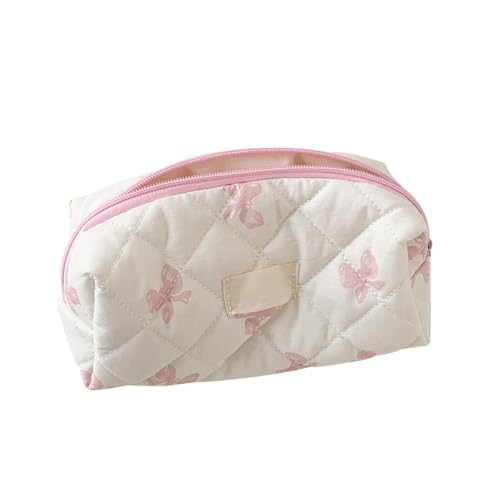 Qzdtue Aesthetic Federmäppchen, Stifthalter, mit Schleife, 20 x 8 x 8 cm, tragbar, Make-up-Tasche und Leinwand, Stylisches Schulzubehör für Jugendliche, Erwachsene, Polyester, Pink, Se référer au von Qzdtue