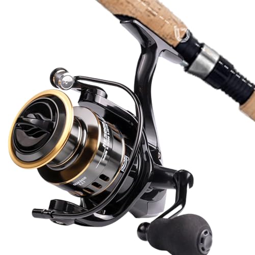 Spin Fishing Reels, Metal Fishing Reels, Hand Fishing Reel, Bait Feeder Spin Reels, 5.2:1 Gear Ratio Reel, Fishing Tackle Reels, Freshwater Fishing Reel, Saltwater Spin Reel, Compact Fishing Reel von Qzdtue