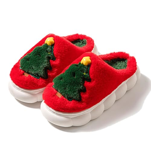 Qzeanxy Christmas Slippers Damen Schuhe Indoor Filzpantoffeln Hauspantoffeln Hausschuhe Winter Flaumig Slippers Slippers Plüsch Pantoffeln Tiere Niedliche Cartoon Hauspantoffeln Kuschelige Warme von Qzeanxy