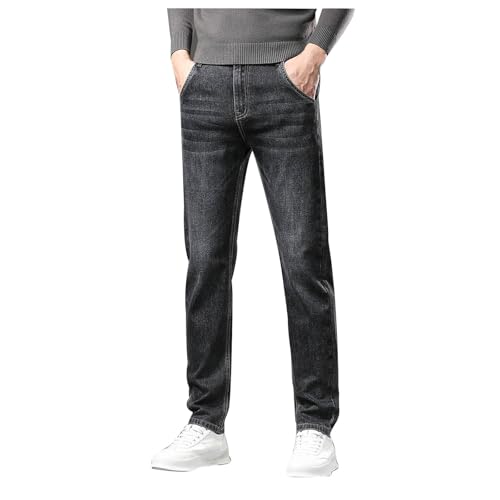 Qzeanxy Jeanshose Herren Jeans Regular Fit Stretchhosen Authentic Straight Jeans Denim Verdickte Und Schneehose Gefütterte Winterhose Stretch Gefütterte Warme Jeans Warme Hose von Qzeanxy