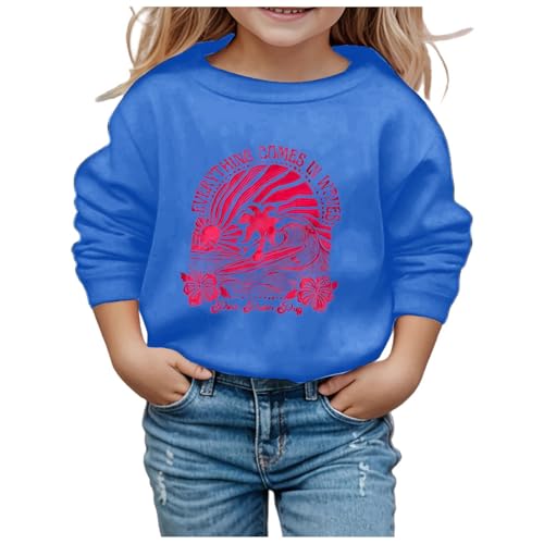 Qzeanxy Puff Mädchen Rücken Hoodie Rundhalsausschnitt Langarm Lose Pullover Top Lässig Elegantes Sweatshirt Sweatshirt Pullover Übergröße Bedruckter Kapuzenloses Top Teenager Mädchen Kleidung von Qzeanxy