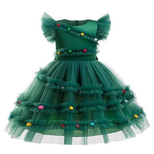 Qzeanxy Weihnachtsoutfit Mädchen Neugeborene Weiche Kleidung Christmas Kleinkind Prinzessin A-Linie Kleid Süßes Kleid Langarm Rüschen Kariert Bowknot Kleid Weihnachtskleid Herbst Winter Kleidung von Qzeanxy