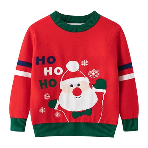 Ugly Christmas Sweater Kinder Weihnacht Pullover Weihnachtskleidung Rentier Rentier Weihnachtsmann Weihnachtskleidung Sweatshirts Baumwolle Warme Christmas Langarmshirt Weihnachtspuli Christmas von Qzeanxy