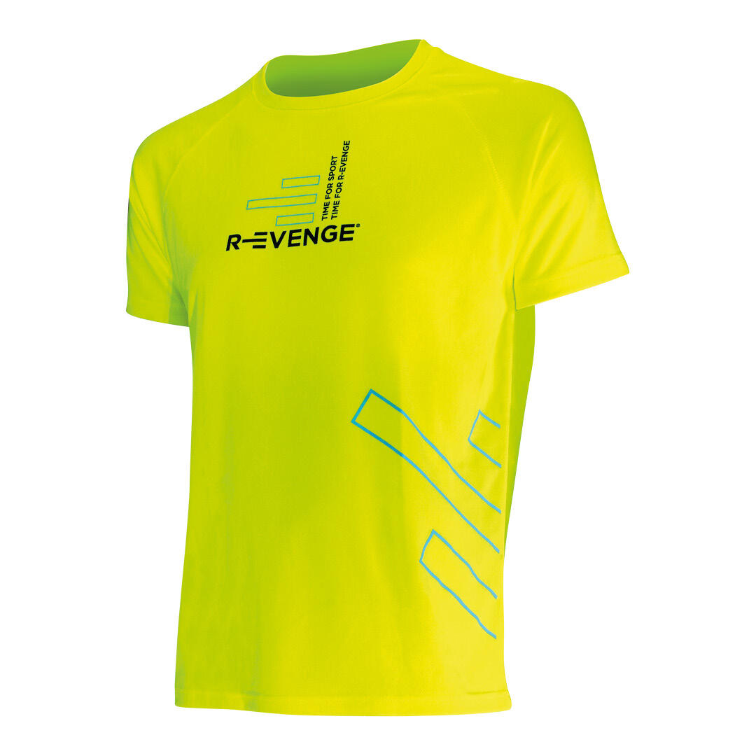 T-Shirt Herre Fitness Running Cardio gelb von R-EVENGE