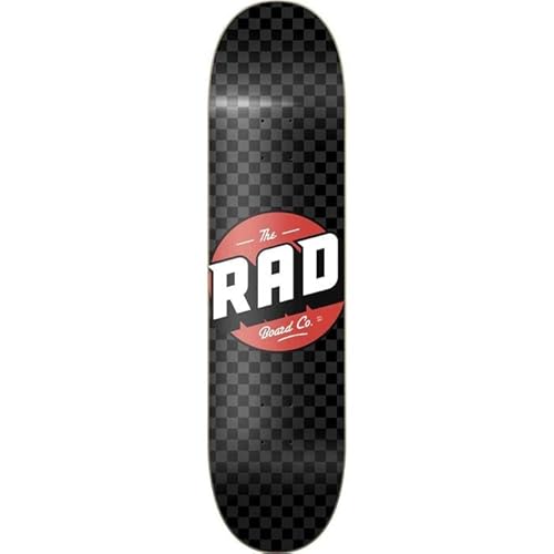 RAD Unisex – Erwachsene Checker Skateboard, Schwarz/Grau, 8" von RAD