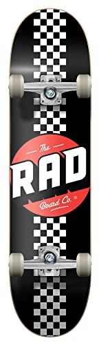 RAD Unisex – Erwachsene Checker Stripe Skateboard, Schwarz, 8" RAD Unisex – Erwachsene Checker Stripe Skateboard, Schwarz, 8" von RAD
