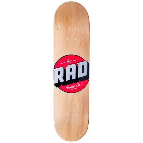 RAD Unisex – Erwachsene Solid Logo Skateboard, Wood, 8.25" von RAD