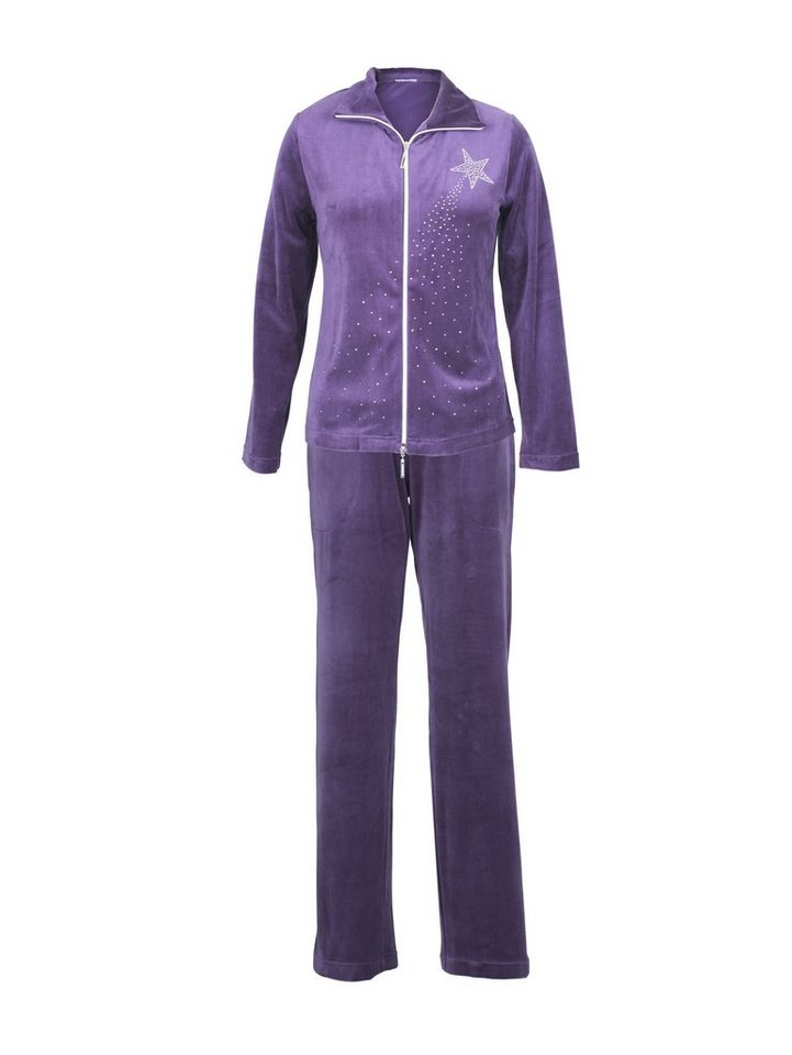 RAIKOU Hausanzug Damen Velours Nicki Freizeitanzug Fitnessanzug Hausanzug Jogginganzug (mit Reißverschluss und Glitzersteinen) smartweiche Nicki mit Glitzersteinen RAIKOU Hausanzug Damen Velours Nicki Freizeitanzug Fitnessanzug Hausanzug Jogginganzug (mit Reißverschluss und Glitzersteinen) smartweiche Nicki mit Glitzersteinen von RAIKOU