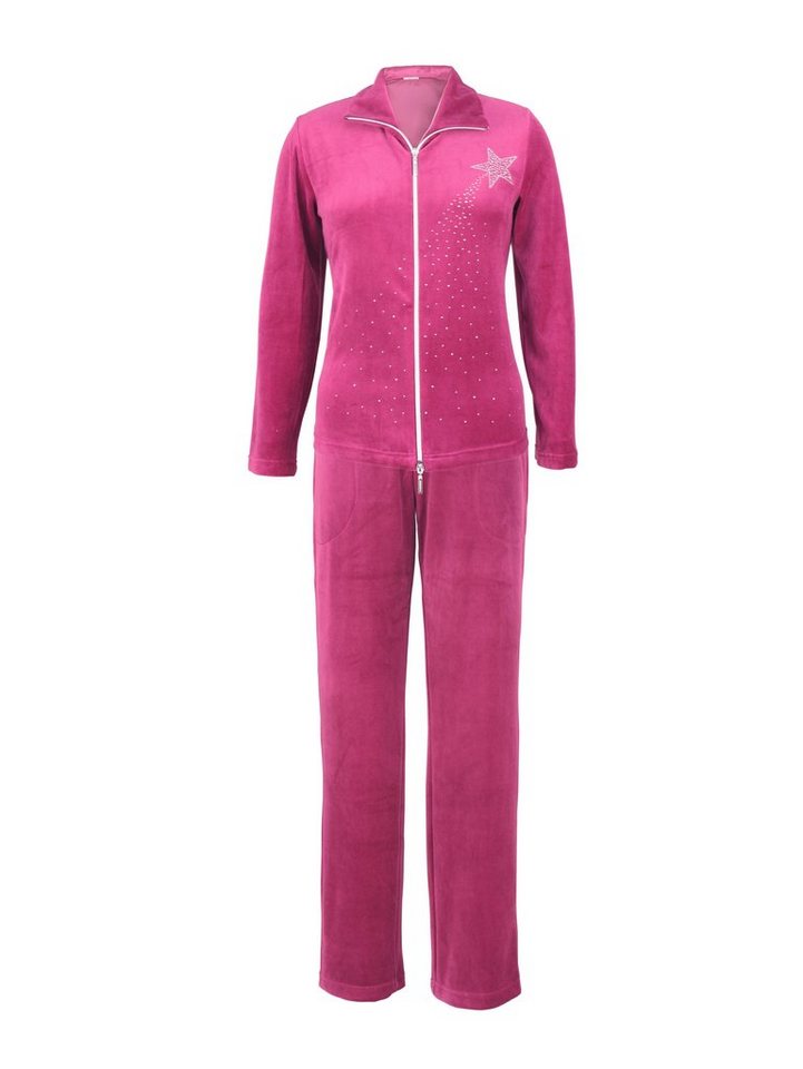 RAIKOU Hausanzug Damen Velours Nicki Freizeitanzug Fitnessanzug Hausanzug Jogginganzug (mit Reißverschluss und Glitzersteinen) smartweiche Nicki mit Glitzersteinen RAIKOU Hausanzug Damen Velours Nicki Freizeitanzug Fitnessanzug Hausanzug Jogginganzug (mit Reißverschluss und Glitzersteinen) smartweiche Nicki mit Glitzersteinen von RAIKOU