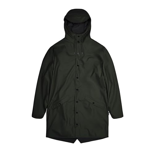 RAINS Unisex Lange wasserdichte Jacke, 03 Grün, L RAINS Unisex Lange wasserdichte Jacke, 03 Grün, L von RAINS