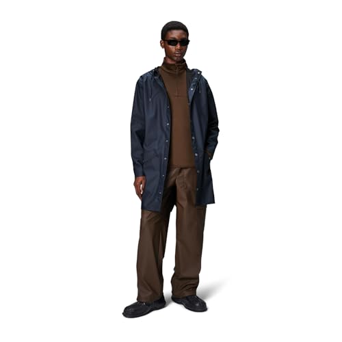 RAINS Unisex Lange wasserdichte Jacke, 47 Marineblau, M RAINS Unisex Lange wasserdichte Jacke, 47 Marineblau, M von RAINS
