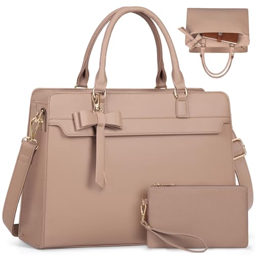 RAINSMORE Handtasche Damen Shopper Damen Groß 15.6 Zoll Laptoptasche Damen Wasserdicht PU Leder Arbeitstasche Umhängetasche mit Geldbörse 2-teiliges Set für Business Arbeit Schule Khaki RAINSMORE Handtasche Damen Shopper Damen Groß 15.6 Zoll Laptoptasche Damen Wasserdicht PU Leder Arbeitstasche Umhängetasche mit Geldbörse 2-teiliges Set für Business Arbeit Schule Khaki von RAINSMORE