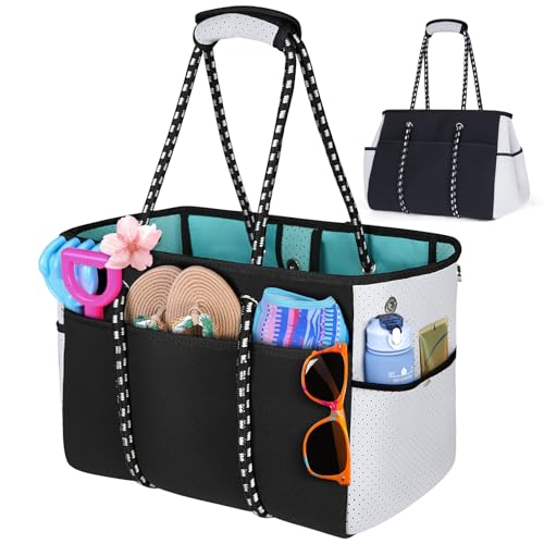 RAINSMORE Strandtasche XXL Familie Groß Badetasche Shopper Damen Mehrzweck Atmungsaktiv 45L Strandtasche Neopren Tragetasche für Strand Schwimmen Reisen Fitnessstudio RAINSMORE Strandtasche XXL Familie Groß Badetasche Shopper Damen Mehrzweck Atmungsaktiv 45L Strandtasche Neopren Tragetasche für Strand Schwimmen Reisen Fitnessstudio von RAINSMORE