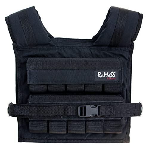 RAMASS Fitness Gewichtsweste, Weight Vest 1kg - 20 kg, herausnehmbare Metall-Gewichte, perfekt für Calisthenics, Krafttraining, Ausrüstung für Männer und Frauen von RAMASS