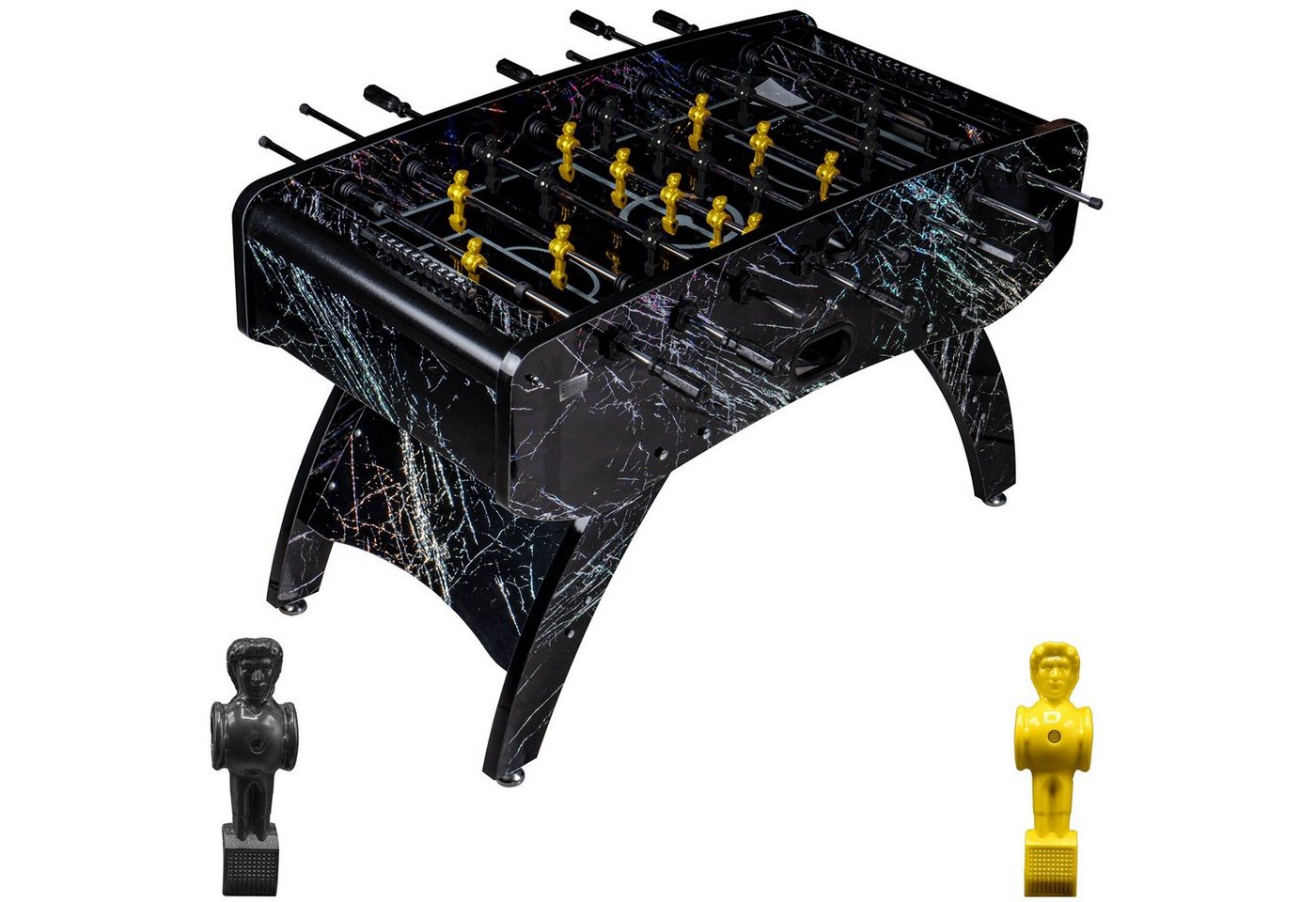 RAMROXX Kickertisch Fußball Premium Schwarz Glasspielfeld Figuren Schwarz Gelb 80kg RAMROXX Kickertisch Fußball Premium Schwarz Glasspielfeld Figuren Schwarz Gelb 80kg von RAMROXX