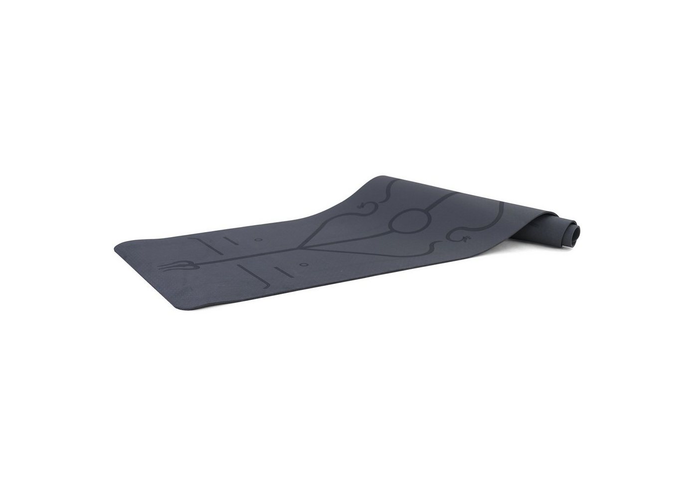 RAMROXX Yogamatte TPE Yoga Matte mit Yoga Symbolen Gymnastikmatte Schwarz 182x61cm 7mm von RAMROXX