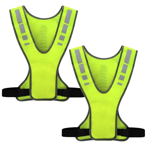 RANYAKE 2er-Set Reflektorweste,Warnweste Fahrrad,Flexibel Einstellbar Sicherheitsweste Fahrrad,Atmungsaktive Reflektierende Weste,Warnweste,zum Nachtjoggen,Radfahren,Gassigehen mit dem Hund RANYAKE 2er-Set Reflektorweste,Warnweste Fahrrad,Flexibel Einstellbar Sicherheitsweste Fahrrad,Atmungsaktive Reflektierende Weste,Warnweste,zum Nachtjoggen,Radfahren,Gassigehen mit dem Hund von RANYAKE