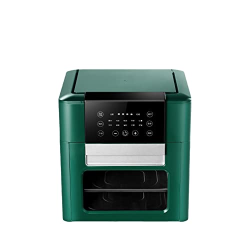 Airfryers 12L Airfryer Ohne Öl Fritteuse Ofen Toaster Doppelschicht Visuelle Fenster LCD Touchscreen Konvektion Ofen Huhn Fritteuse (Color : Green, Size : UK) Ambitionous von RASOANOA