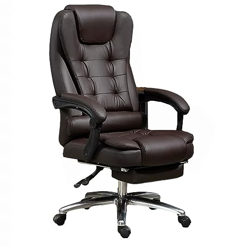 Chefsessel mit hoher Rückenlehne und Kippfunktion, Computerstuhl aus Mikrofaserleder, ergonomischer großer Sitz, Drehstuhl für Schreibtisch mit extra gepolsterter Armlehne, schwarz, interessant von RASOANOA