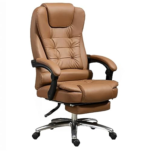 Chefsessel mit hoher Rückenlehne und Kippfunktion, Computerstuhl aus Mikrofaserleder, ergonomischer großer Sitz, Drehstuhl für Schreibtisch mit extra gepolsterter Armlehne, schwarz, interessant von RASOANOA