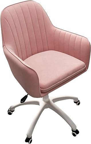 RASOANOA Bürostuhl, Schreibtischstuhl, Home-Office-Schreibtischstuhl mit Rollen, Rückenlehne ohne Armlehne, Drehbarer Arbeitsstuhl für kleine Räume, Wohnzimmer, Make-up, Lernen (Pink) Ambitious von RASOANOA