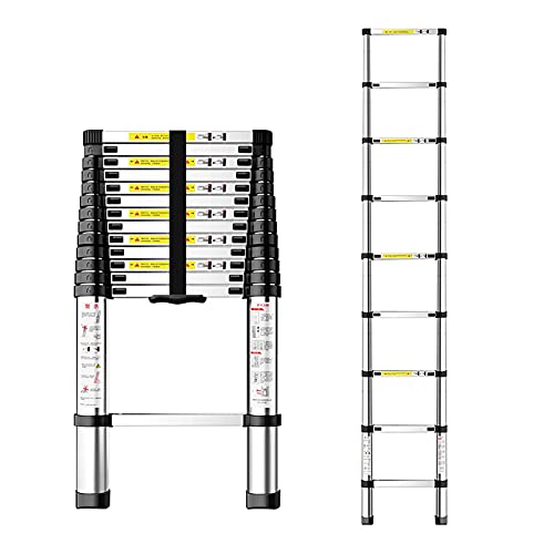 RASOANOA Teleskopleitern Mehrzweck-Ausziehleiter Teleskopleiter Multifunktionale zusammenklappbare Teleskopleiter Verstellbare leichte Aluminium-Ausziehleiter für Haushalt und Geschäft Ambitious von RASOANOA