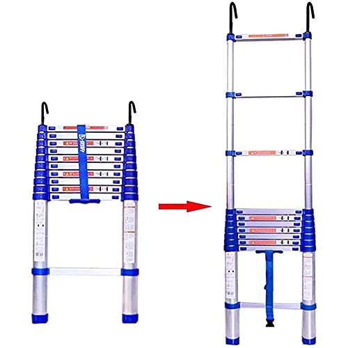 Teleskopleiter aus Aluminium mit Haken, 8 m/7 m/6 m/5 m/4 m/3 m/2 m/1 m hoch, tragbare Mehrzweck-Verlängerung aus Aluminium, einfach zu verwendende und zu tragende Teleskopleiter zum Besteigen des von RASOANOA