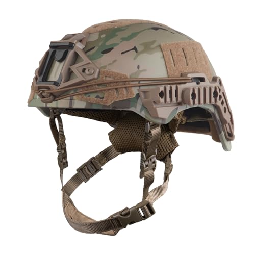 RASPIO Taktischer Helm mit Seitenschienen und NVG-Halterung, vorgeschlitztem Headset-Gurt (verdickt, verbessert), für Paintball-Airsoft-Spiele(CP) von RASPIO